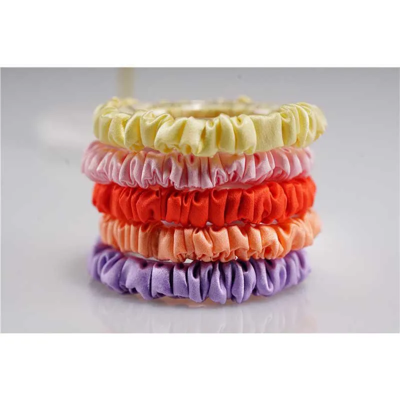 500 pieces mini silk scrunchies wholesale mix colors