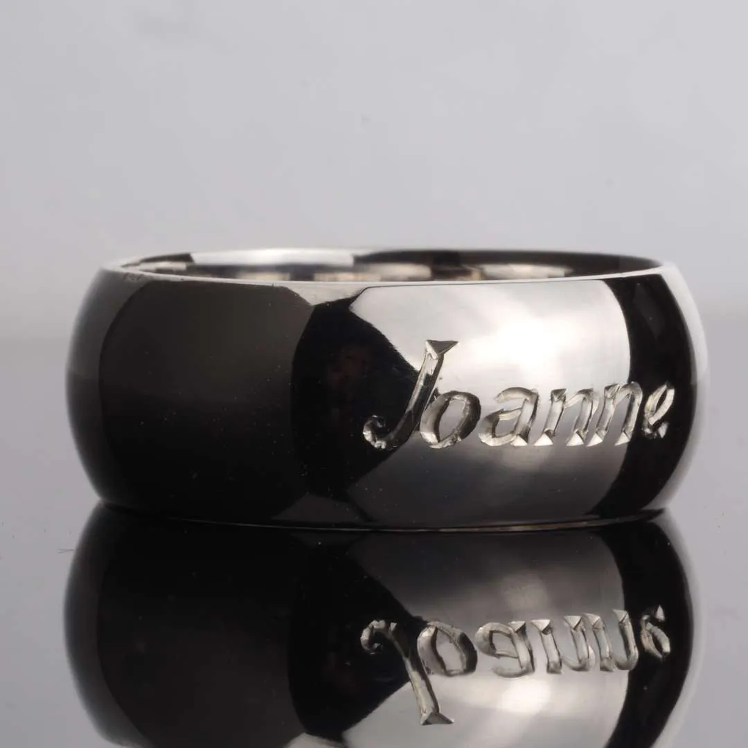 8mm Deluxe Sterling Silver D-Shape Wedding Ring