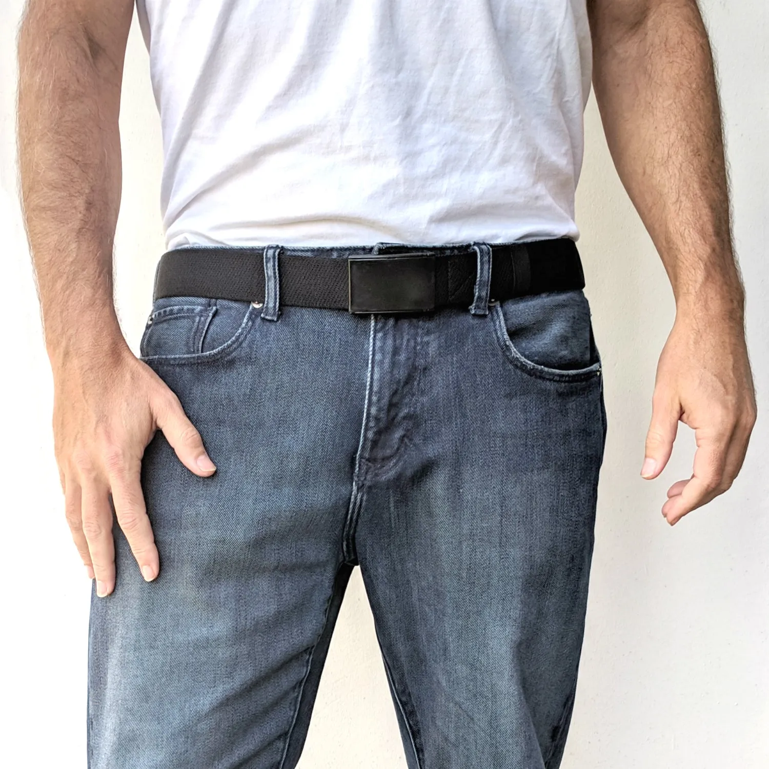 Agent - Men's Stretch Belt with Hide-Strap Buckle