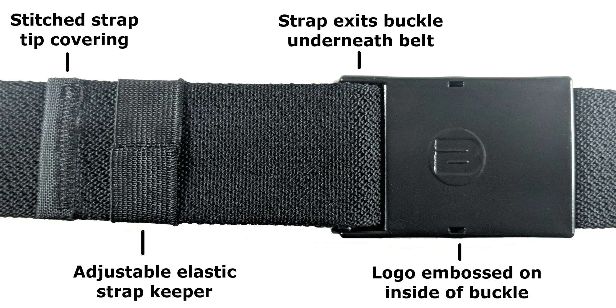 Agent - Men's Stretch Belt with Hide-Strap Buckle