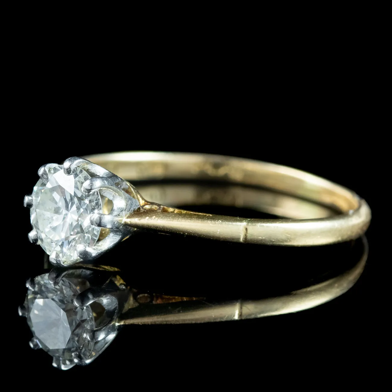 Antique Edwardian Diamond Solitaire Ring 0.85ct Diamond