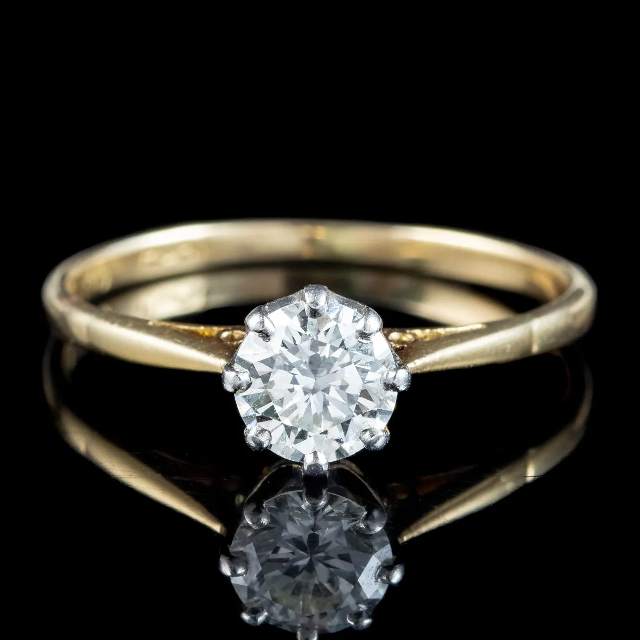 Antique Edwardian Diamond Solitaire Ring 0.85ct Diamond