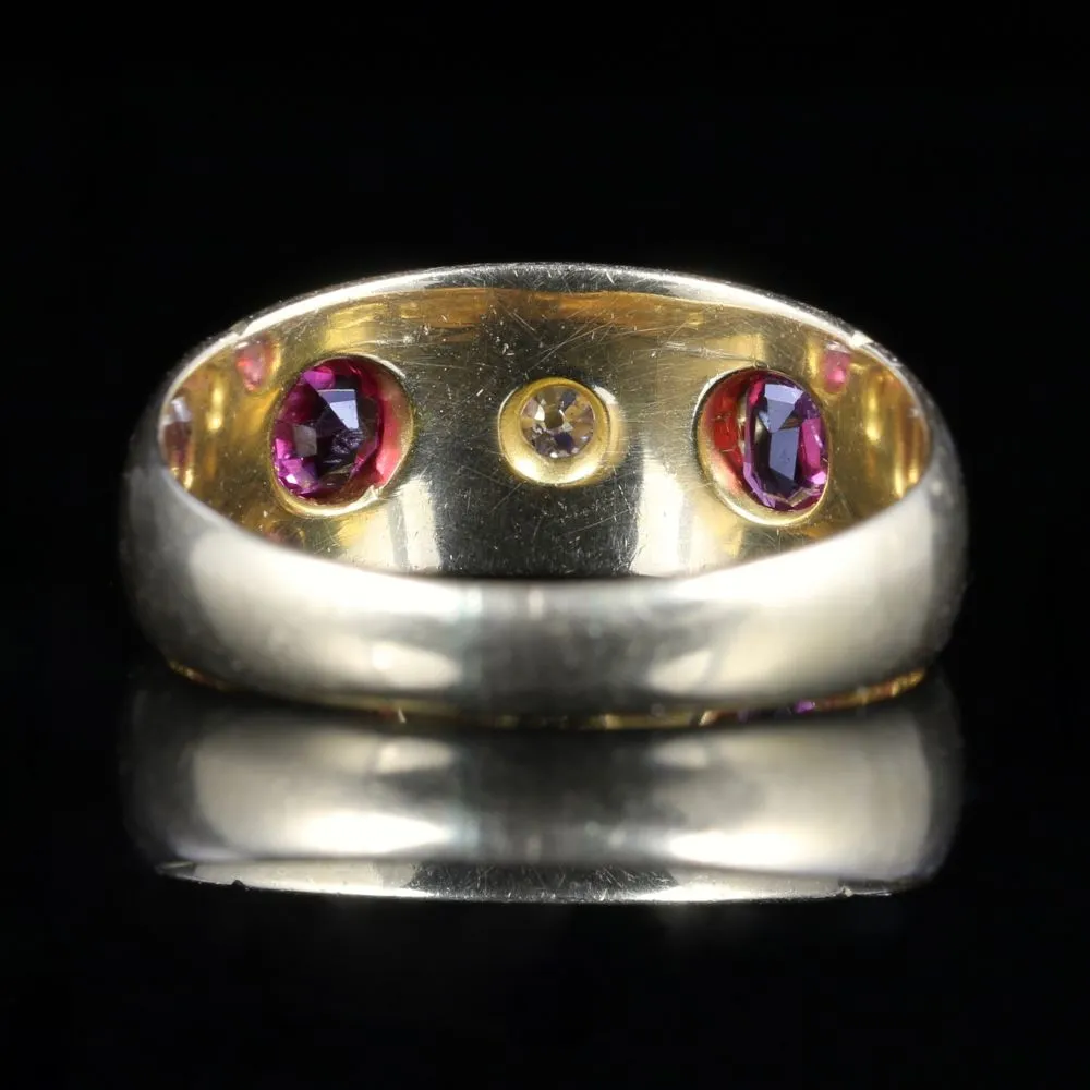 Antique Edwardian Ruby Diamond Ring Dated 1905