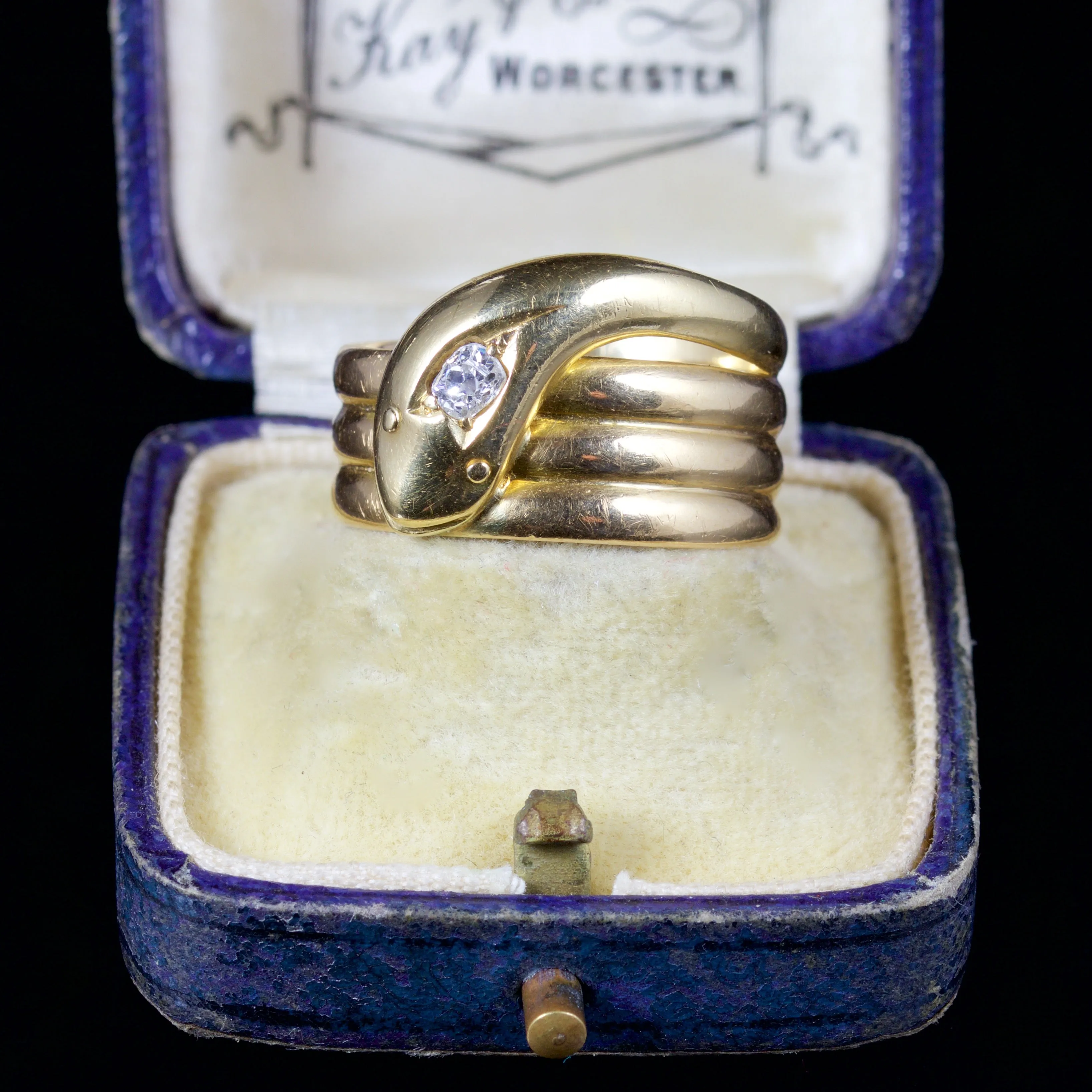 Antique Edwardian Snake Diamond Ring 18Ct Gold Dated 1917