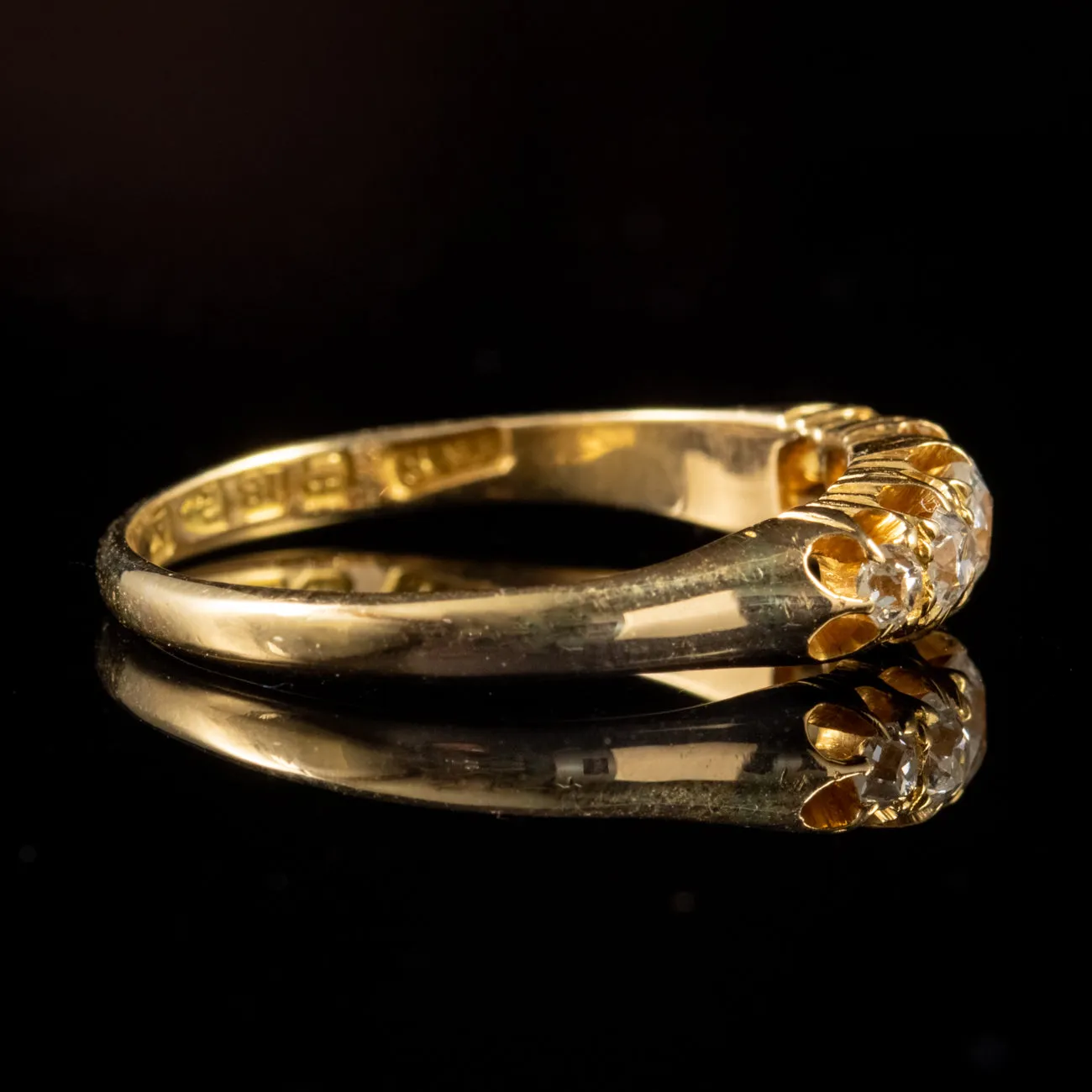 Antique Victorian 0.80Ct Diamond Ring 18Ct Gold Dated Chester 1893