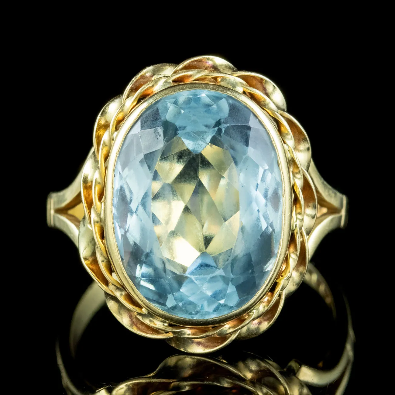 Antique Victorian Aquamarine Ring 5.75ct Aqua