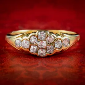 Antique Victorian Diamond Cluster Ring 18ct Gold Circa 1880