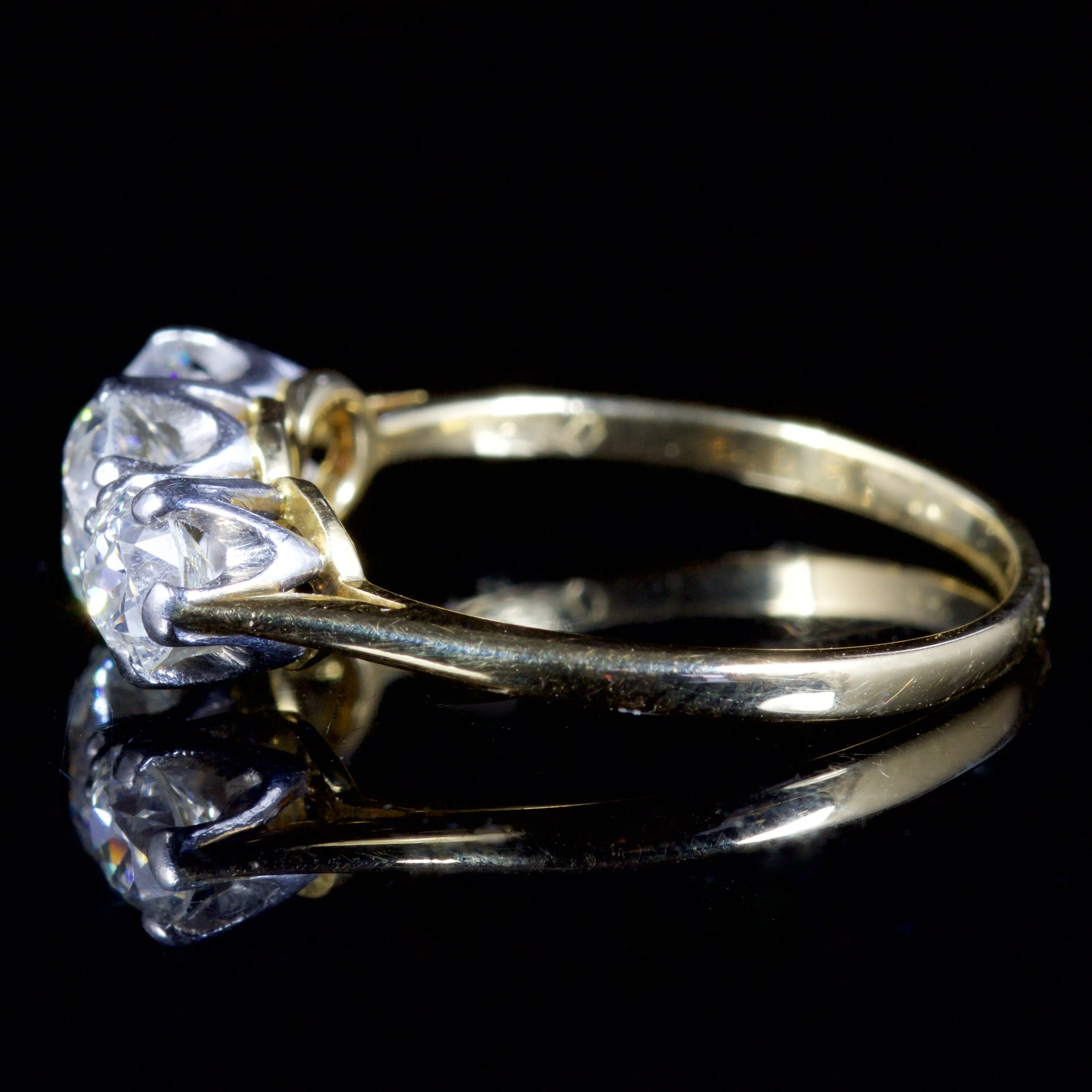 Antique Victorian Diamond Trilogy Ring 18Ct Gold Circa 1900