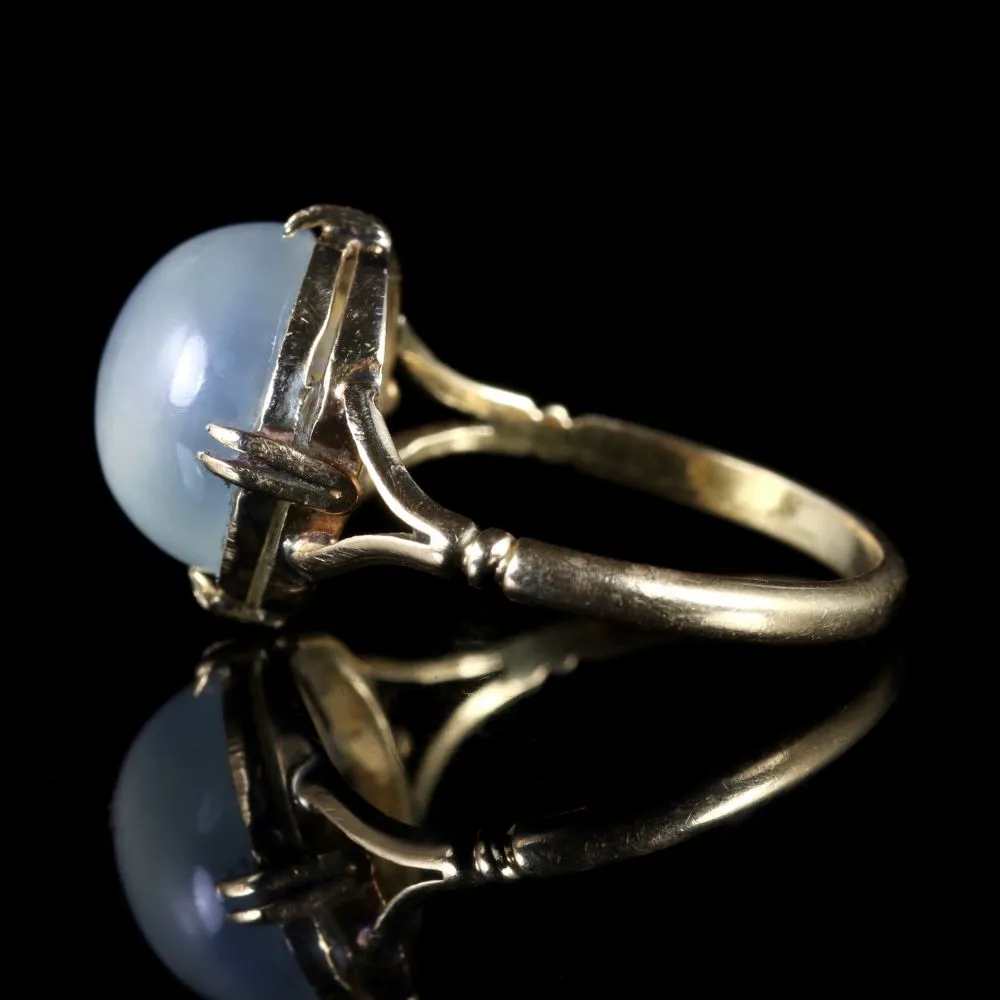 Antique Victorian Large Moonstone Ring 18Ct Circa 1900