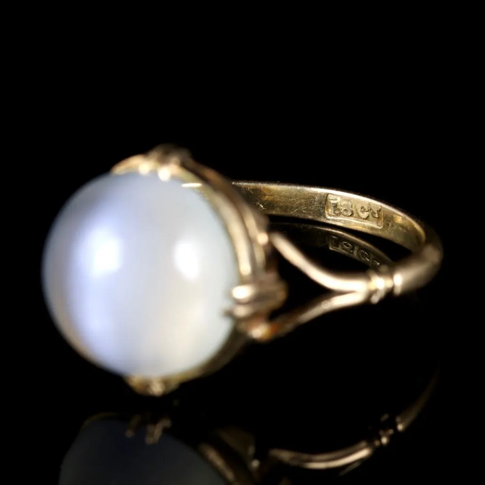 Antique Victorian Large Moonstone Ring 18Ct Circa 1900