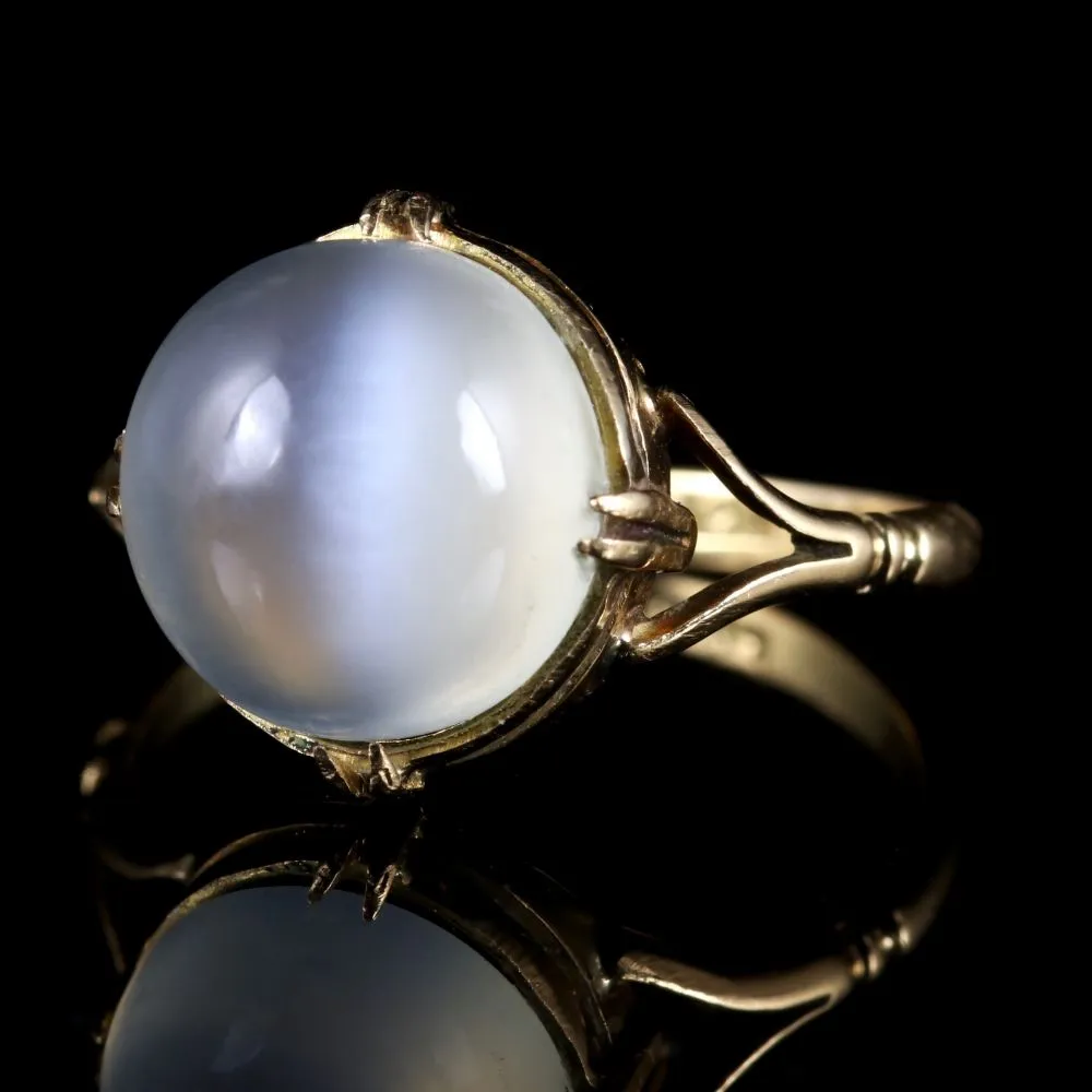 Antique Victorian Large Moonstone Ring 18Ct Circa 1900