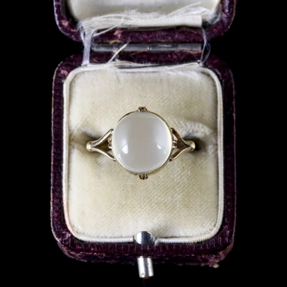 Antique Victorian Large Moonstone Ring 18Ct Circa 1900