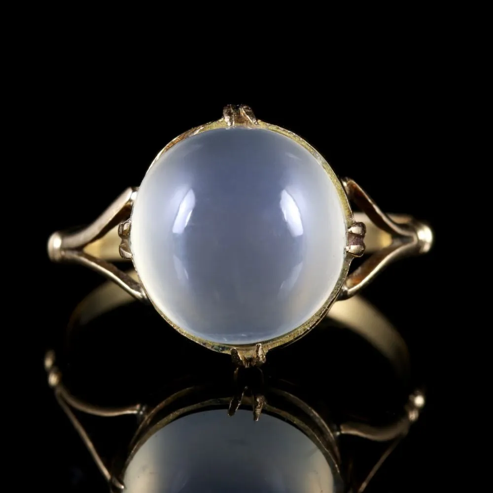 Antique Victorian Large Moonstone Ring 18Ct Circa 1900