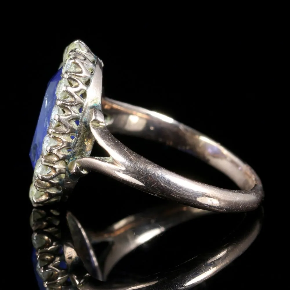 Antique Victorian Sapphire Ring 9Ct Gold Circa 1880