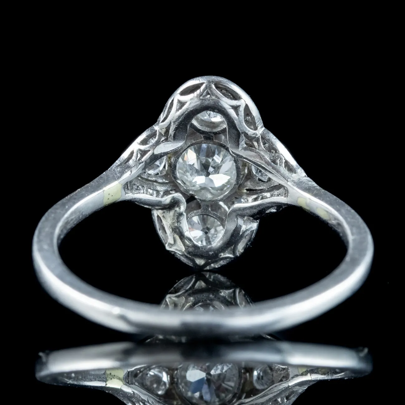 Art Deco Diamond Cluster Ring 1.2ct Total