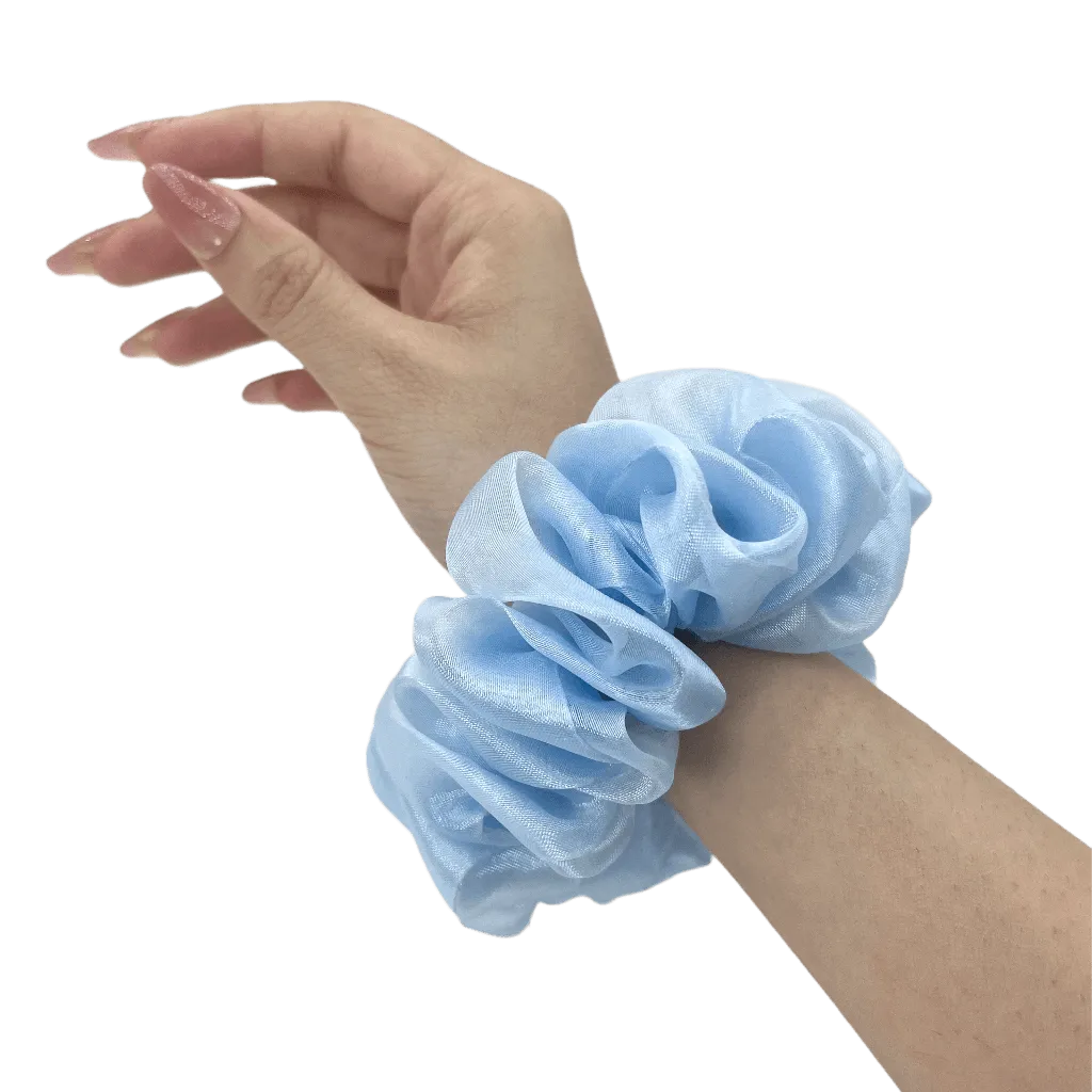 Baby Blue Organza Scrunchie