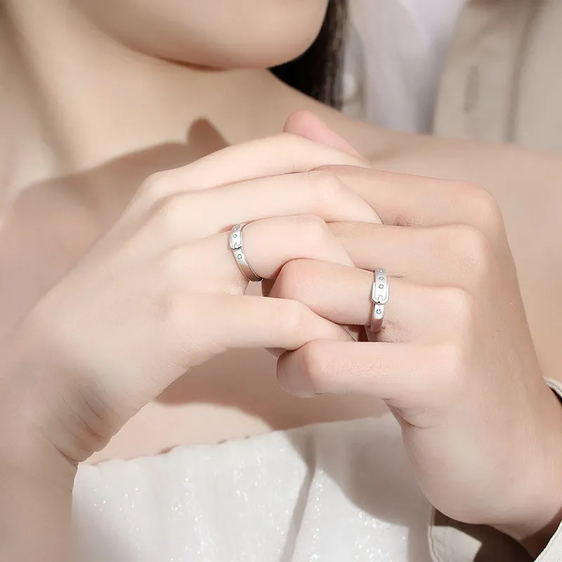 Belt Style Couple Promise Rings