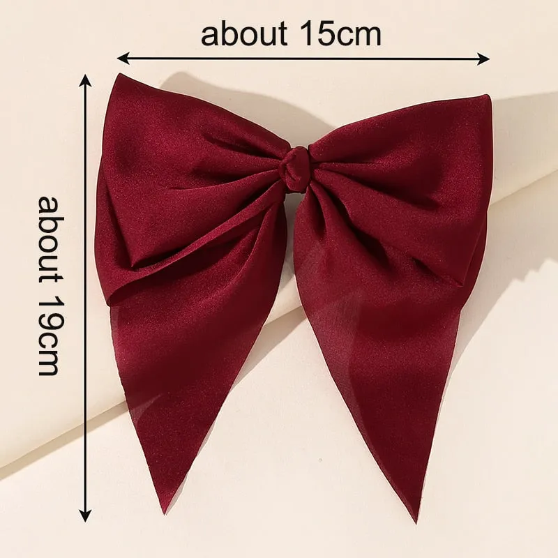 Bowknot Pearl Barrettes Clips Women Ribbon Hair Accessories