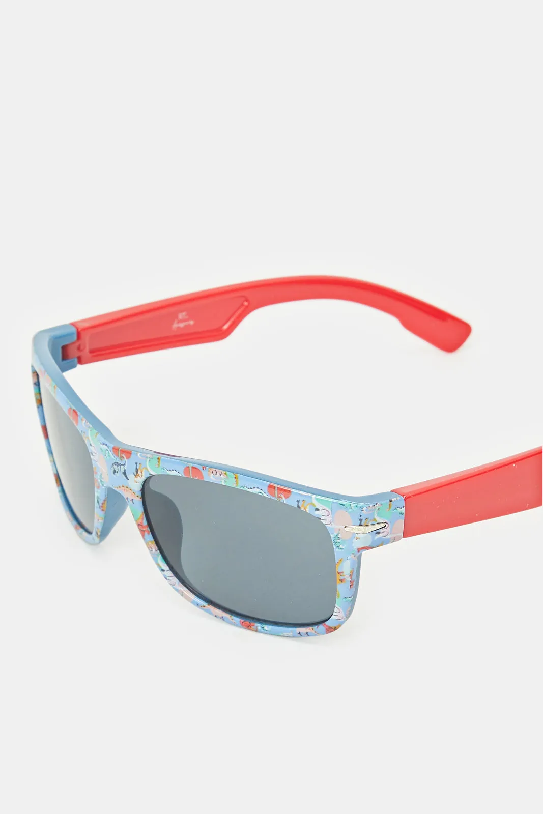 Boys Blue And Red Wayfarer Printed Sunglasses