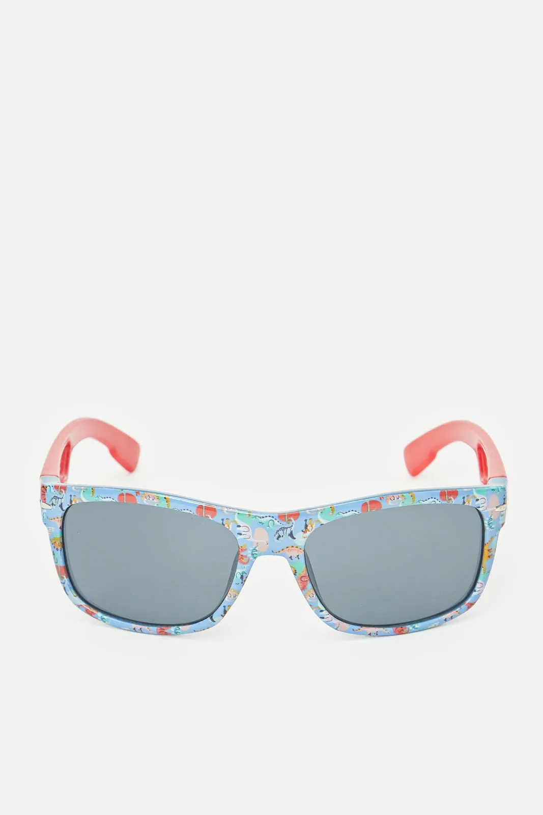 Boys Blue And Red Wayfarer Printed Sunglasses