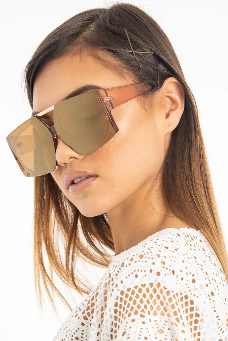 Brown Oversized Square Frame Sunglasses - Valeri