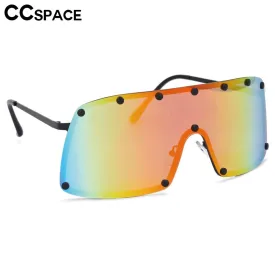 CCspace Unisex Full Rim Oversized Goggle One Lens Alloy Sunglasses 53664