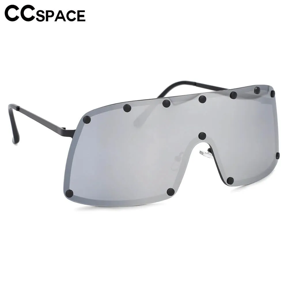 CCspace Unisex Full Rim Oversized Goggle One Lens Alloy Sunglasses 53664