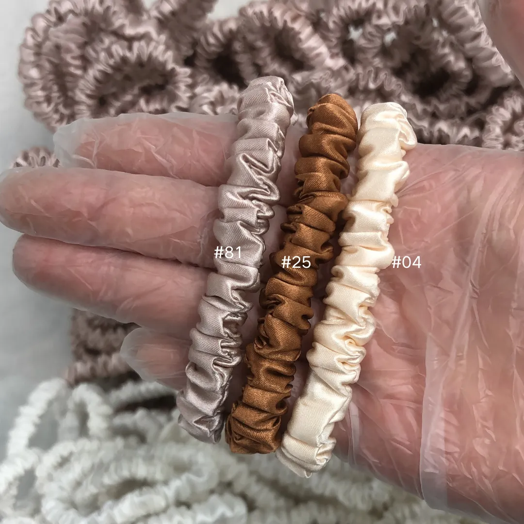 Champagne silk scrunchies mini