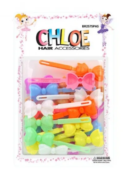 CHLOE BARRETTES RIBBON  24PCS