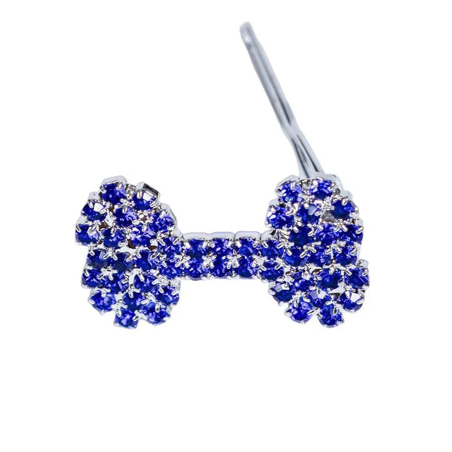 Crystal Bone Dog Barrette Blue