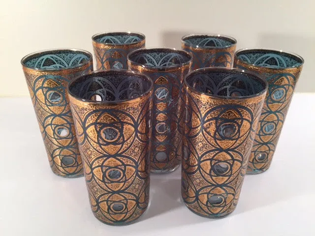 Culver - Mid-Century Terrazzo 22-Karat Gold Glasses (Set of 7)