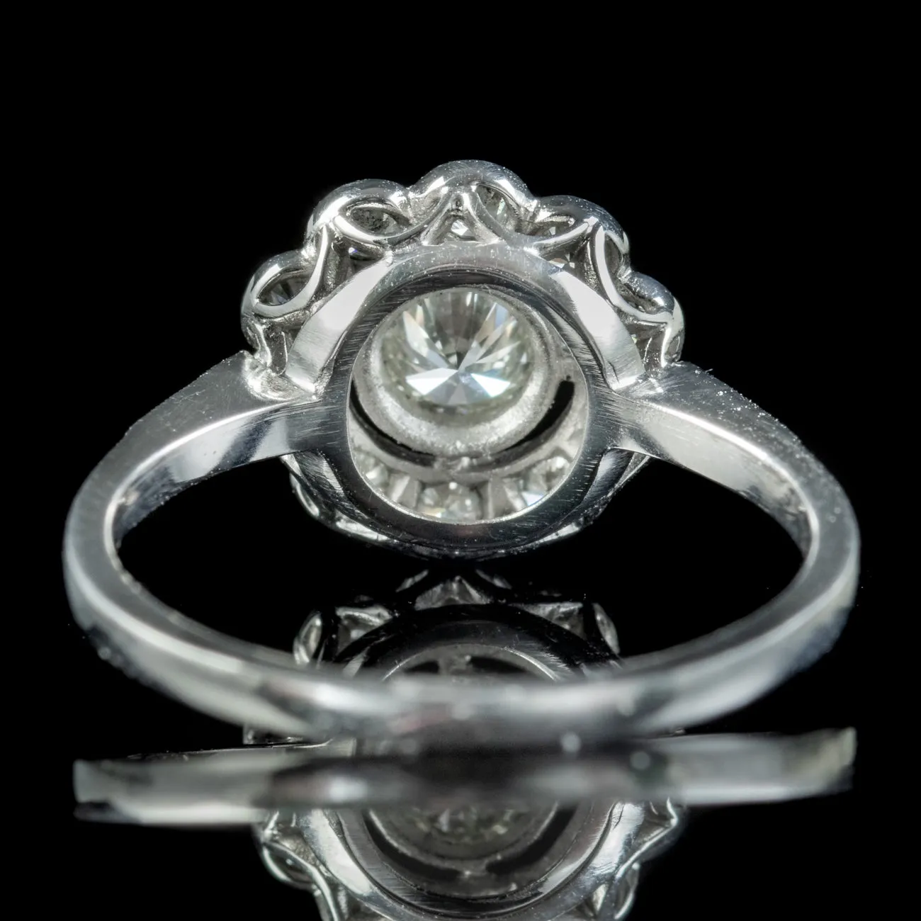 Edwardian Style Diamond Daisy Cluster Ring 0.95ct Of Diamond