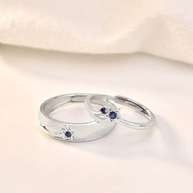 Engravable Matching Stars Rings for Him and Her