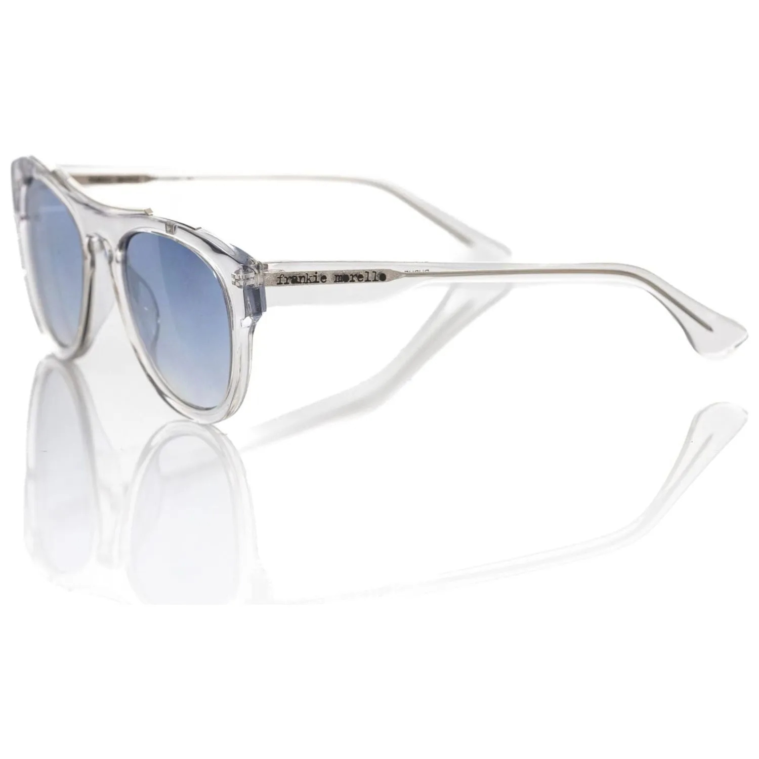 Frankie Morello White Acetate Men Sunglass