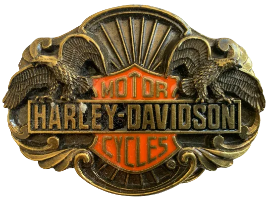 Harley Davidson Flying Eagles Gold Belt Buckle