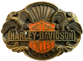 Harley Davidson Flying Eagles Gold Belt Buckle