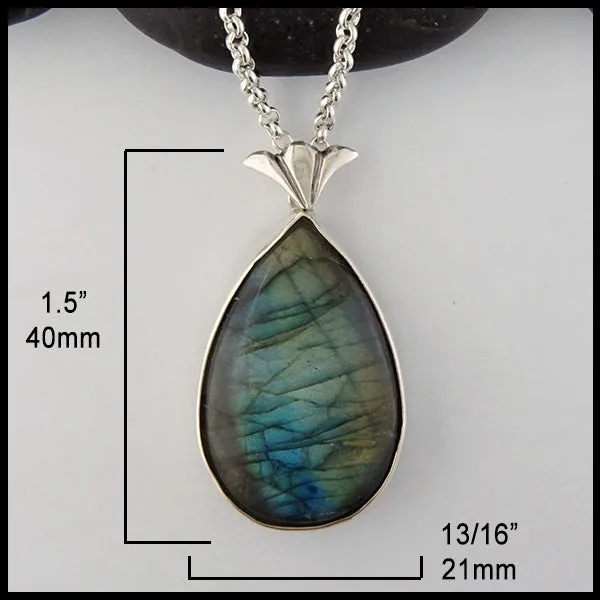 Labradorite Cattail Pendant