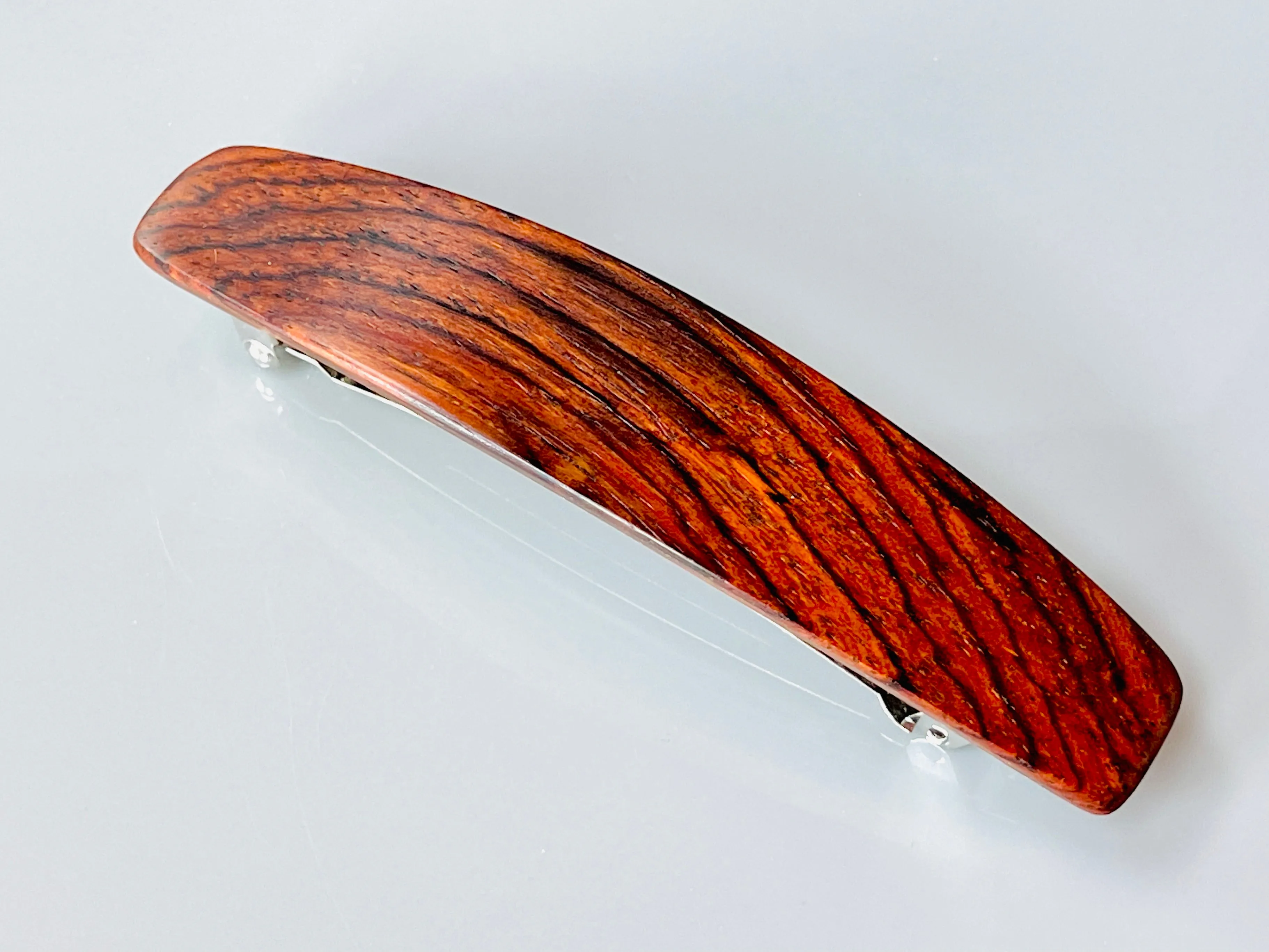 Large Cocobolo Rosewood wood barrette, wood hair clip, wooden barrette, red wood barrette