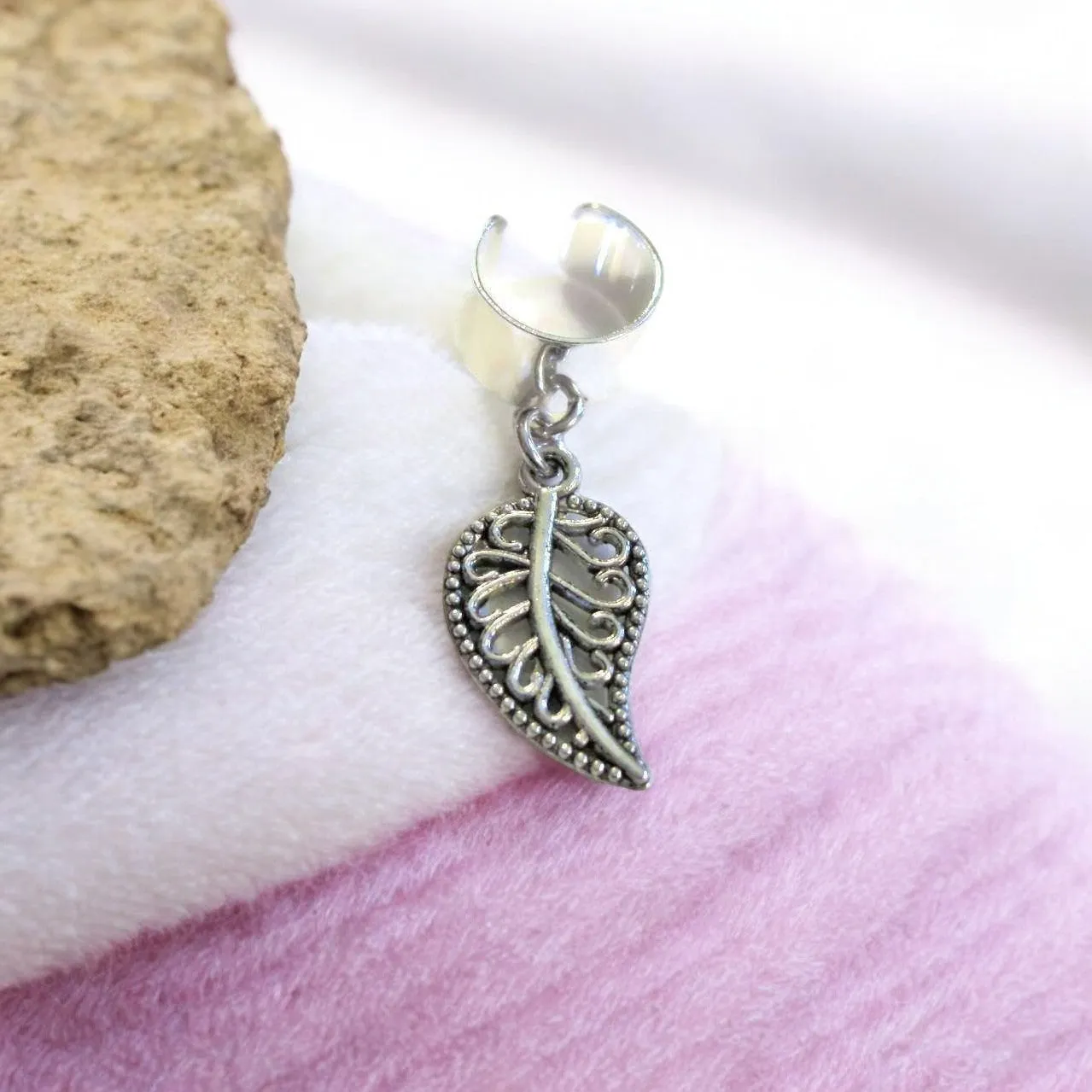 Leaf ear cuff, Silver