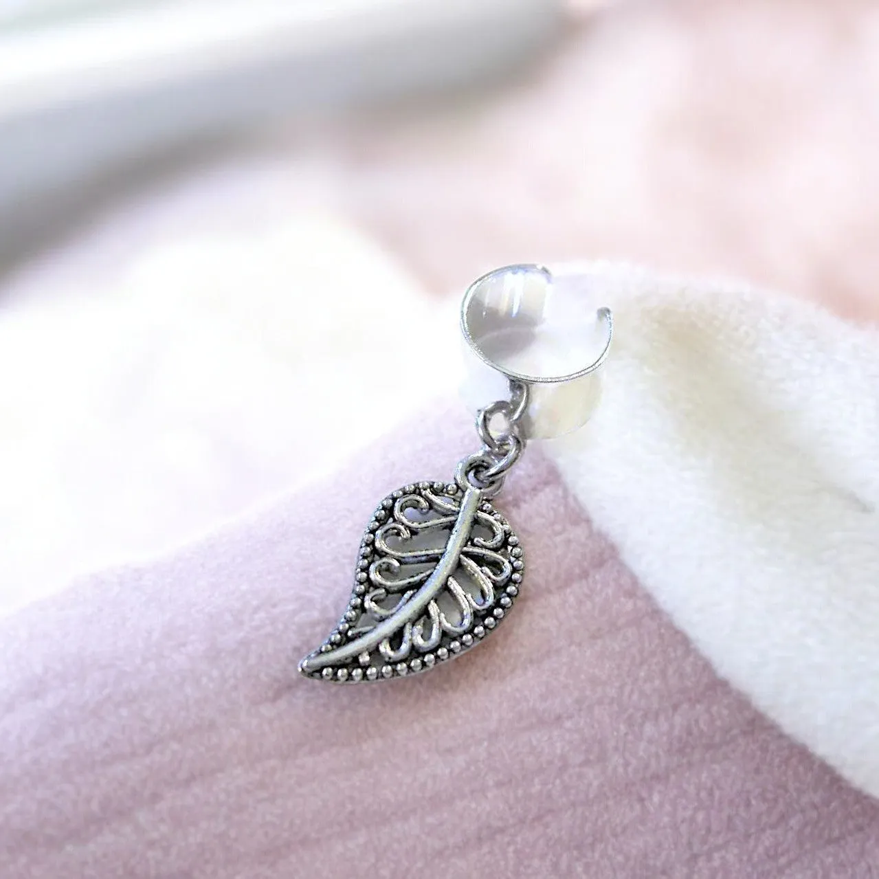 Leaf ear cuff, Silver