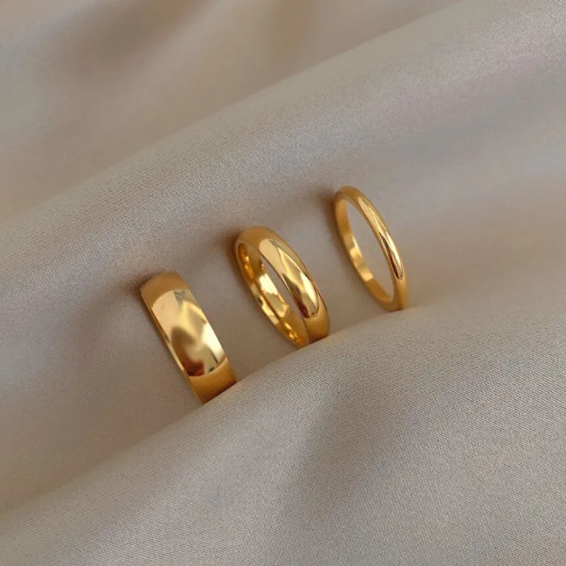 Minimalist Gold Band Stackable Rings