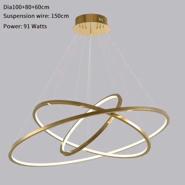 Minimalist LED Light Rings Chandelier