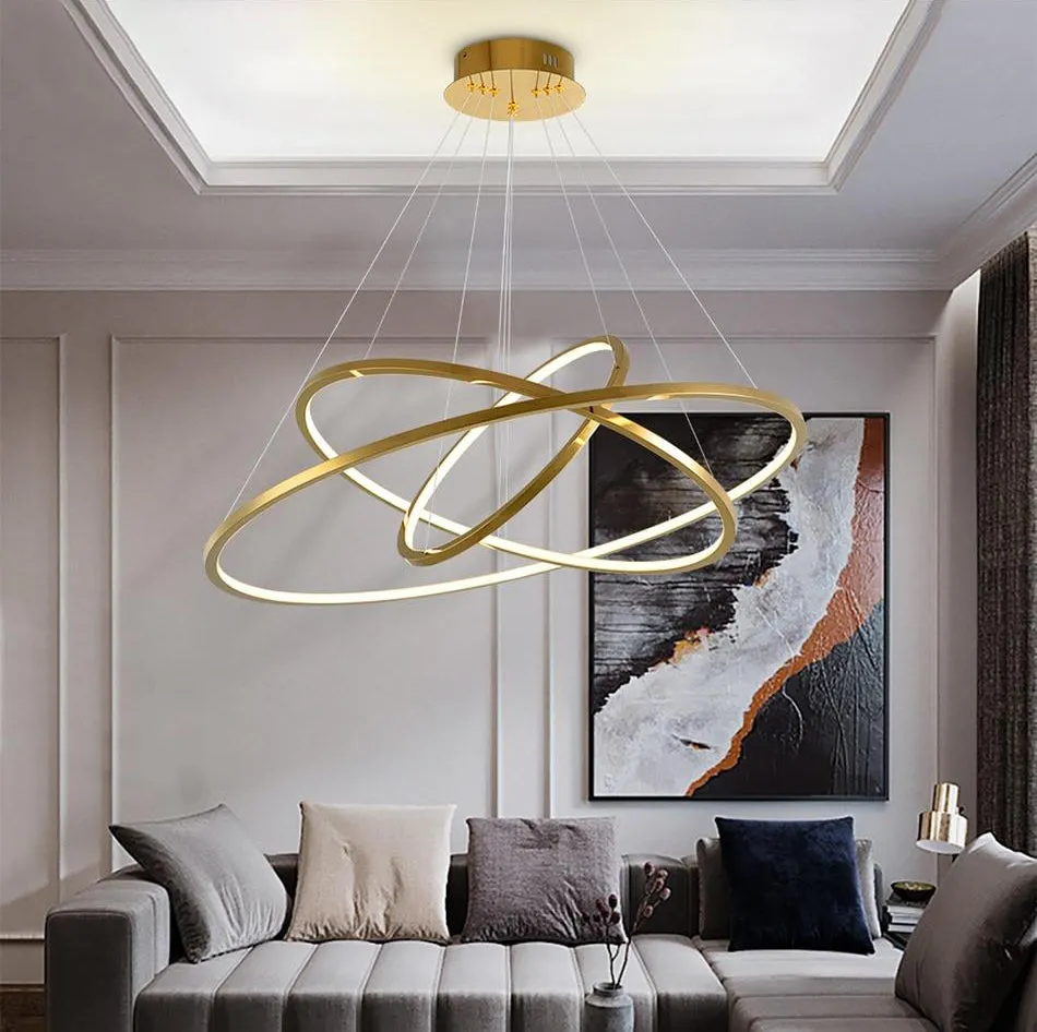 Minimalist LED Light Rings Chandelier