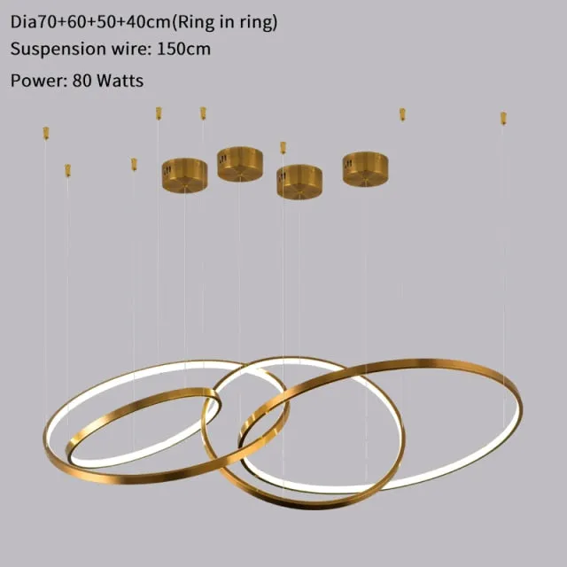 Minimalist LED Light Rings Chandelier