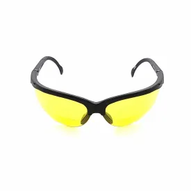 No Sweat Sporty Black Half Frame Bifocal Yellow Lens Safety Glasses For Shooting, Hunting, Golf, Night Driver with Adjustable Temples