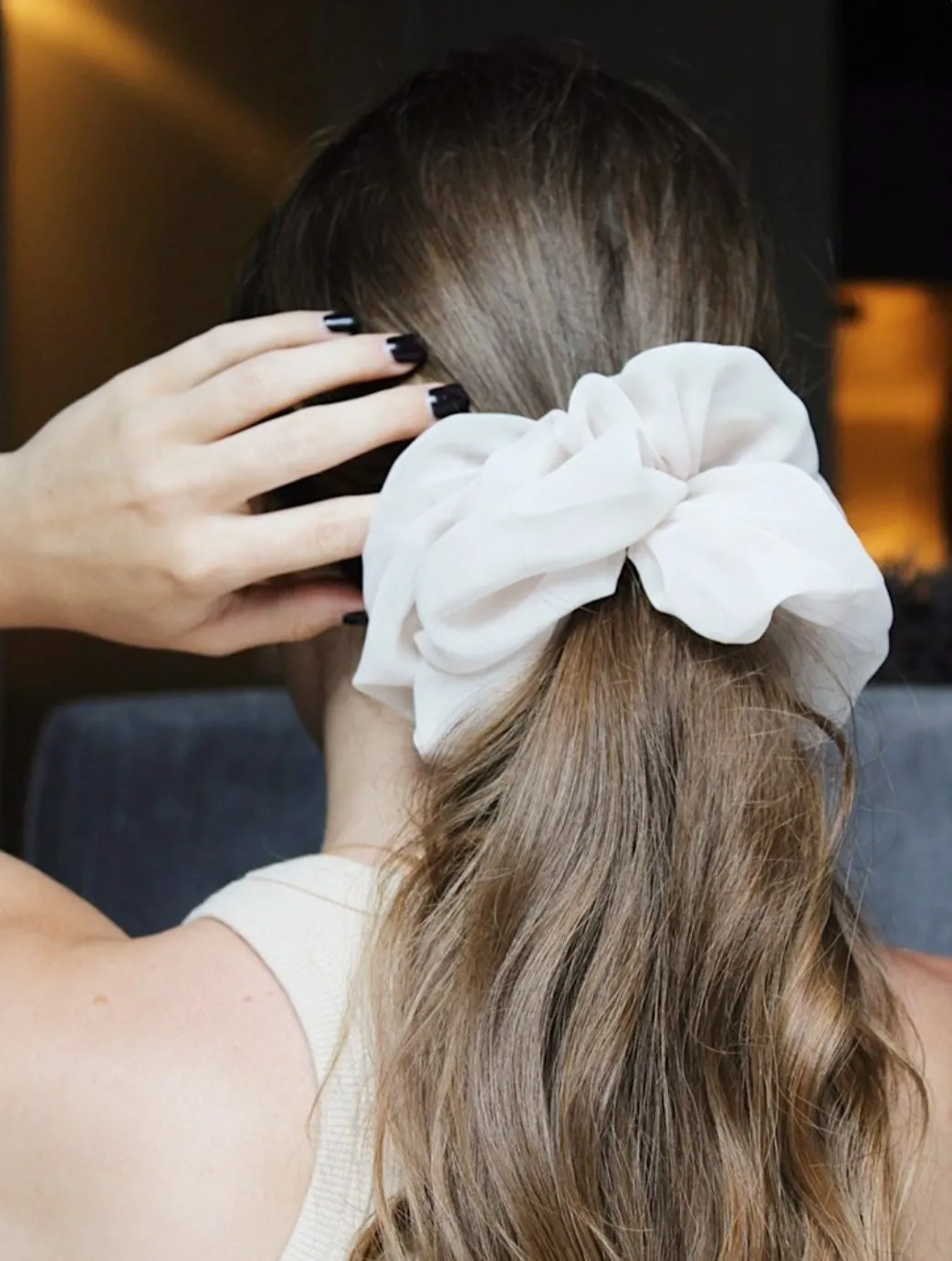 oversized chiffon scrunchies large hair elastic scrunchie women hair accessory