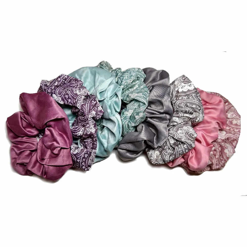 Paisley and Satin Scrunchies