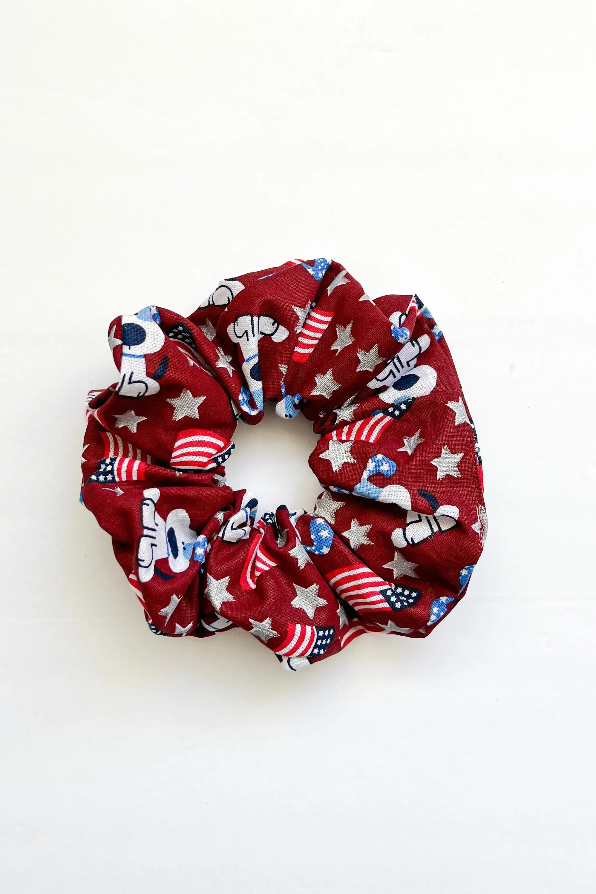 Patriotic Pups Scrunchie (burgundy)