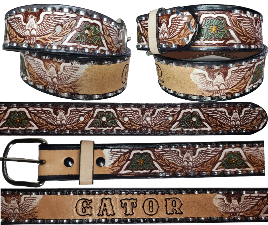 "The Dimestore Cowboy" Name Leather Belt