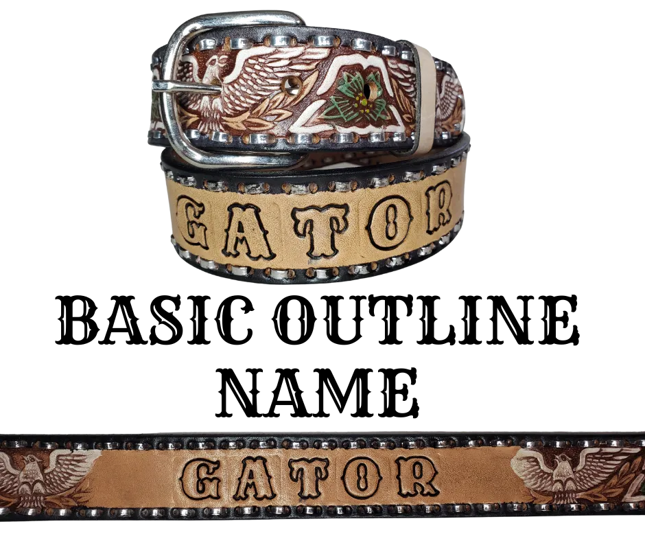 "The Dimestore Cowboy" Name Leather Belt